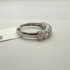 Oval Lab Grown Diamond Wedding Band: 14K Gold Half Eternity Anniversary Ring