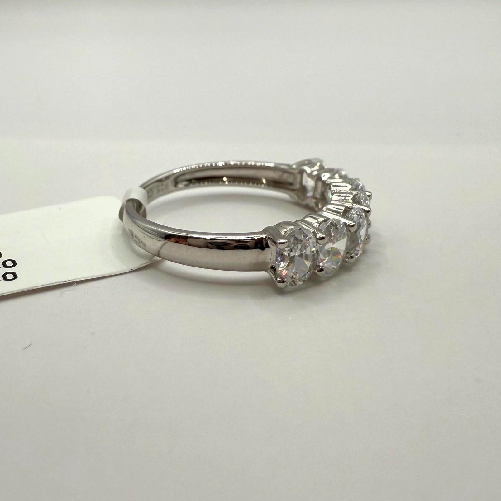 Oval Lab Grown Diamond Wedding Band: 14K Gold Half Eternity Anniversary Ring