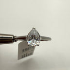 Pear Cut Lab Grown Diamond Ring: 14K Gold Solitaire Engagement Ring (IGI Certified)