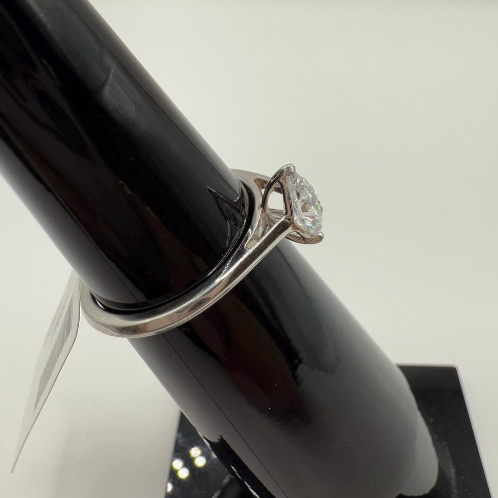Pear Cut Lab Grown Diamond Ring: 14K Gold Solitaire Engagement Ring (IGI Certified)