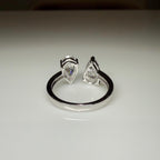 Lab Grown Diamond Toi et Moi Ring | 14K Gold Pear Cut Engagement Ring