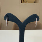 14K Gold Lab Grown Diamond Huggie Earrings: Geometric Dangle Hoops