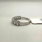 Oval Lab Grown Diamond Wedding Band: 14K Gold Half Eternity Ring
