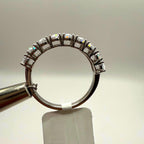 Oval Lab Grown Diamond Wedding Band: 14K Gold Half Eternity Ring