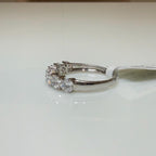 14K Gold Heart Cut Lab Diamond Wedding Band: 7 Stone Half Eternity Ring