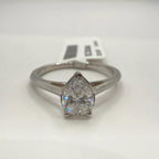 Pear Cut Lab Grown Diamond Ring: 14K Gold Solitaire Engagement Ring (IGI Certified)