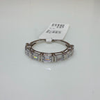 Emerald Cut Lab Grown Diamond Band: 14K Gold Half Eternity Ring