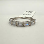 Emerald Cut Lab Grown Diamond Band: 14K Gold Half Eternity Ring