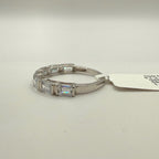 Emerald Cut Lab Grown Diamond Band: 14K Gold Half Eternity Ring