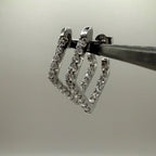 14K Gold Lab Grown Diamond Hoop Earrings: Geometric Dangle