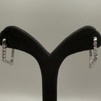 14K Gold Lab Grown Diamond Hoop Earrings: Geometric Dangle