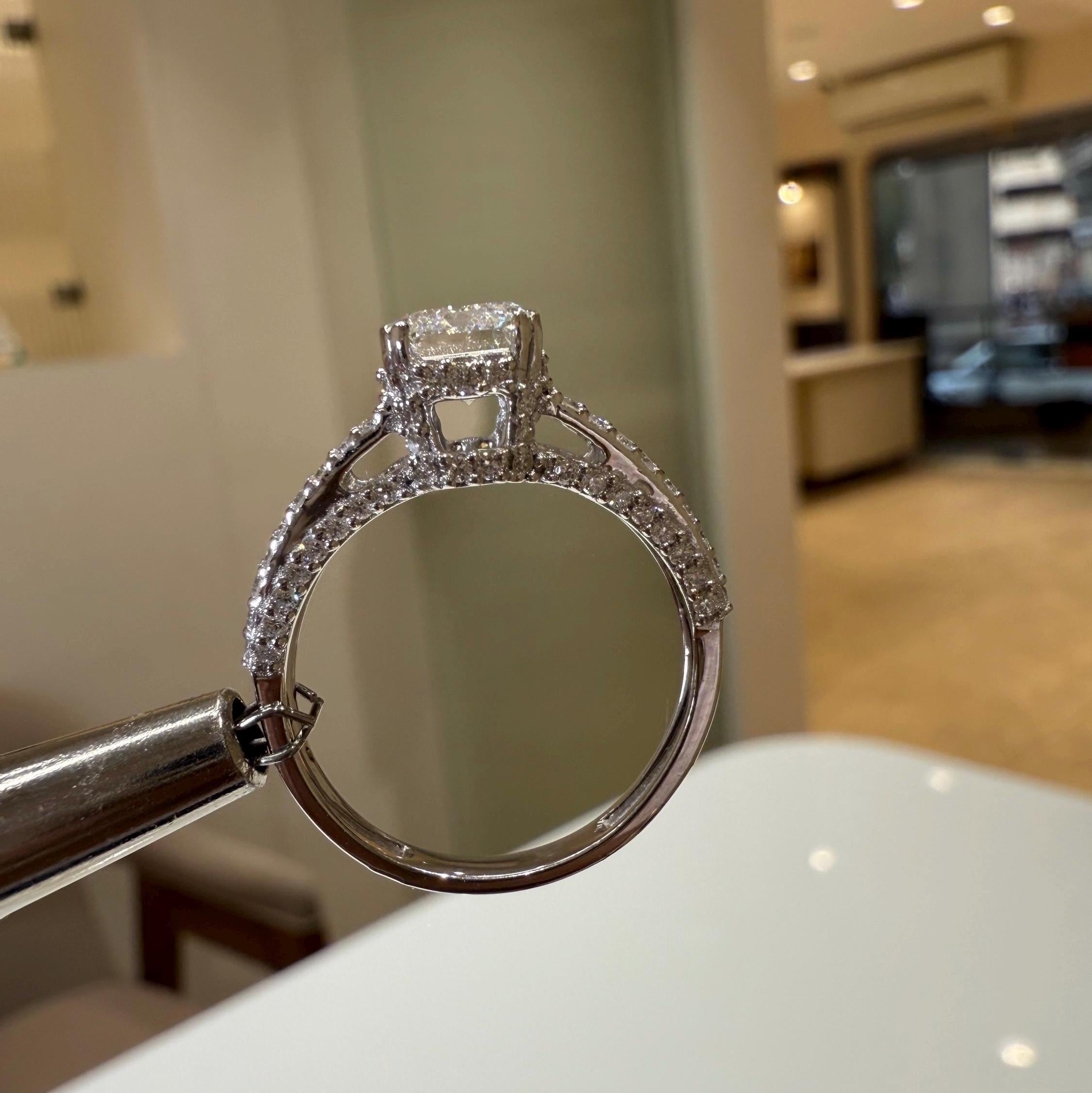 Emerald Cut 2.30ct Lab Grown Diamond Ring | 14K Gold Wedding Jewelry, IGI Certified