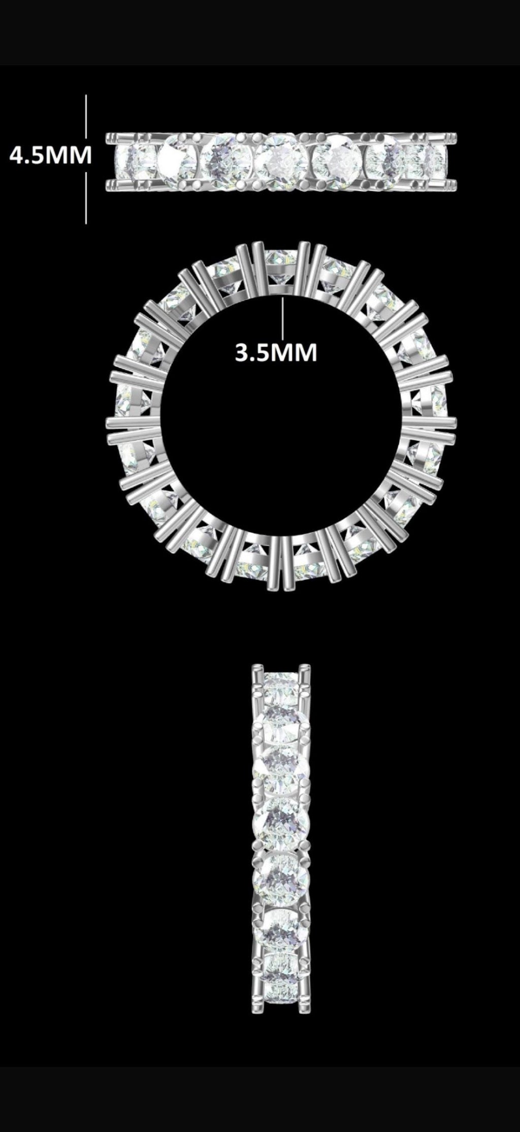 Lab Grown Diamond Wedding Band | 4.50MM Round Brilliant Cut Lab Grown Diamond Band | Eternity Ring | Certified Diamond Ring | Gift for Her
