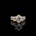 IGI Certified 2.0 CT Lab Grown Diamond Engagement Ring: 14K Gold Hidden Halo