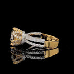 IGI Certified 2.0 CT Lab Grown Diamond Engagement Ring: 14K Gold Hidden Halo