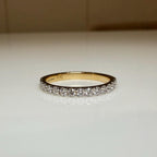Lab Grown Diamond 14K Gold Wedding Band | Half Eternity Stacking Ring