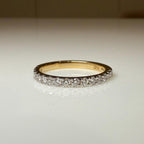 Lab Grown Diamond 14K Gold Wedding Band | Half Eternity Stacking Ring