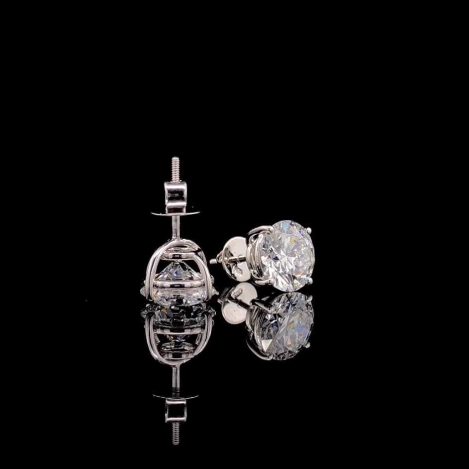 IGI Certified Lab Grown Diamond Stud Earrings | 14K Gold Solitaire