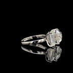 5CT Lab Grown Diamond Toi et Moi Ring: 14K Gold Heart & Emerald Cut