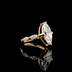2.4 CT Marquise Lab Grown Diamond Engagement Ring: 14K Gold IGI Certified