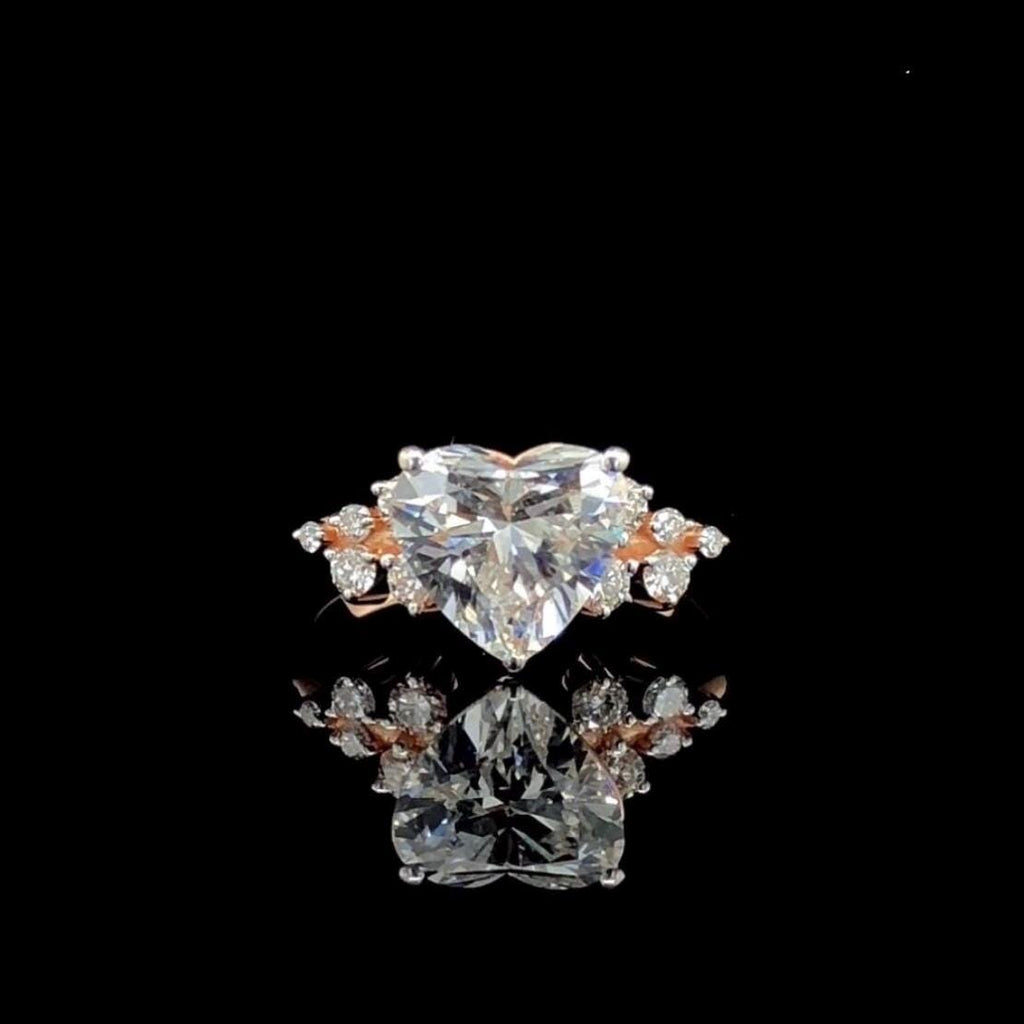 Heart Cut Lab Grown Diamond Engagement Ring: 14K Gold Bridal Jewelry