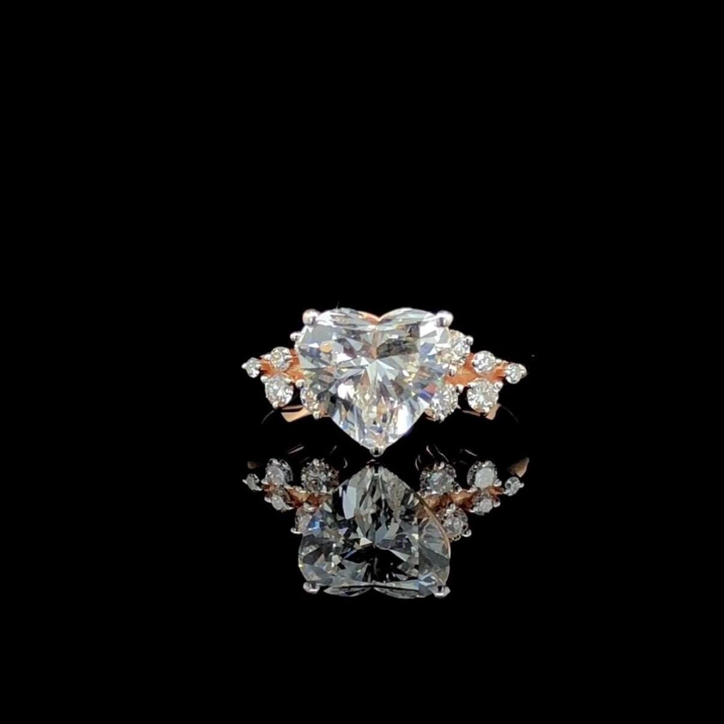 Heart Cut Lab Grown Diamond Engagement Ring: 14K Gold Bridal Jewelry