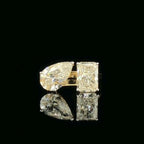 4CT Lab Grown Diamond Toi et Moi Ring: 14K Gold Radiant & Pear Cut
