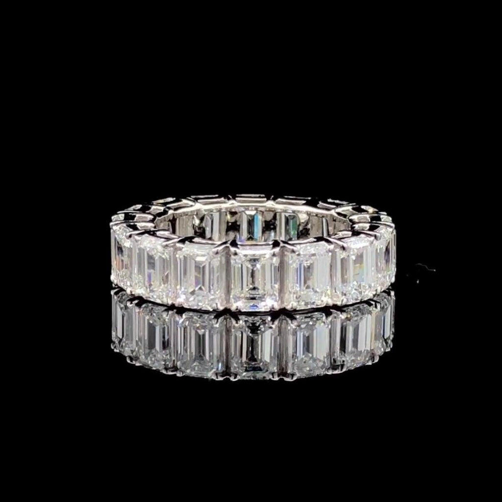 Lab Grown Diamond Eternity Band: 8ct Emerald Cut Wedding Ring
