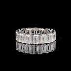 Lab Grown Diamond Eternity Band: 8ct Emerald Cut Wedding Ring