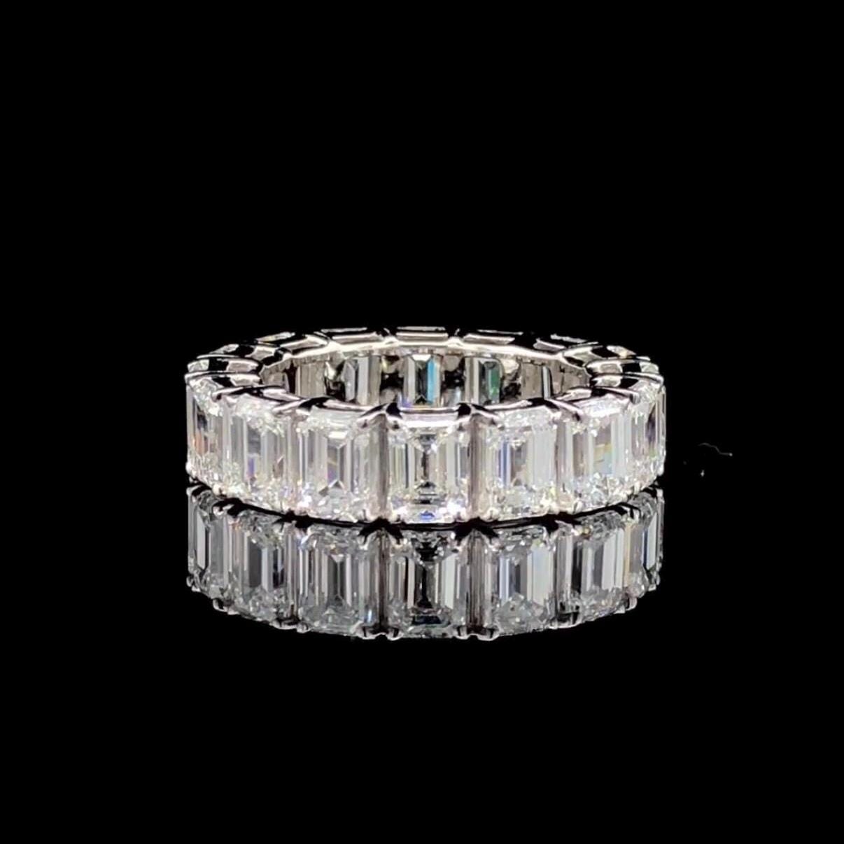Lab Grown Diamond Eternity Band: 8ct Emerald Cut Wedding Ring
