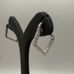 14K Gold Lab Grown Diamond Hoop Earrings: Geometric Dangle
