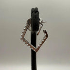 14K Gold Lab Grown Diamond Hoop Earrings: Geometric Dangle