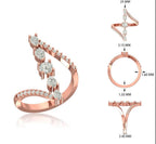 14K Gold Lab Grown Diamond Statement Ring: 25MM Spiral Design
