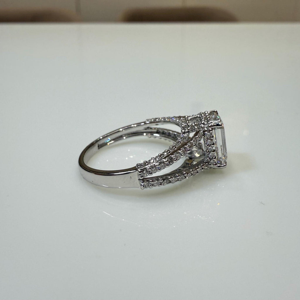 Emerald Cut 2.30ct Lab Grown Diamond Ring | 14K Gold Wedding Jewelry, IGI Certified