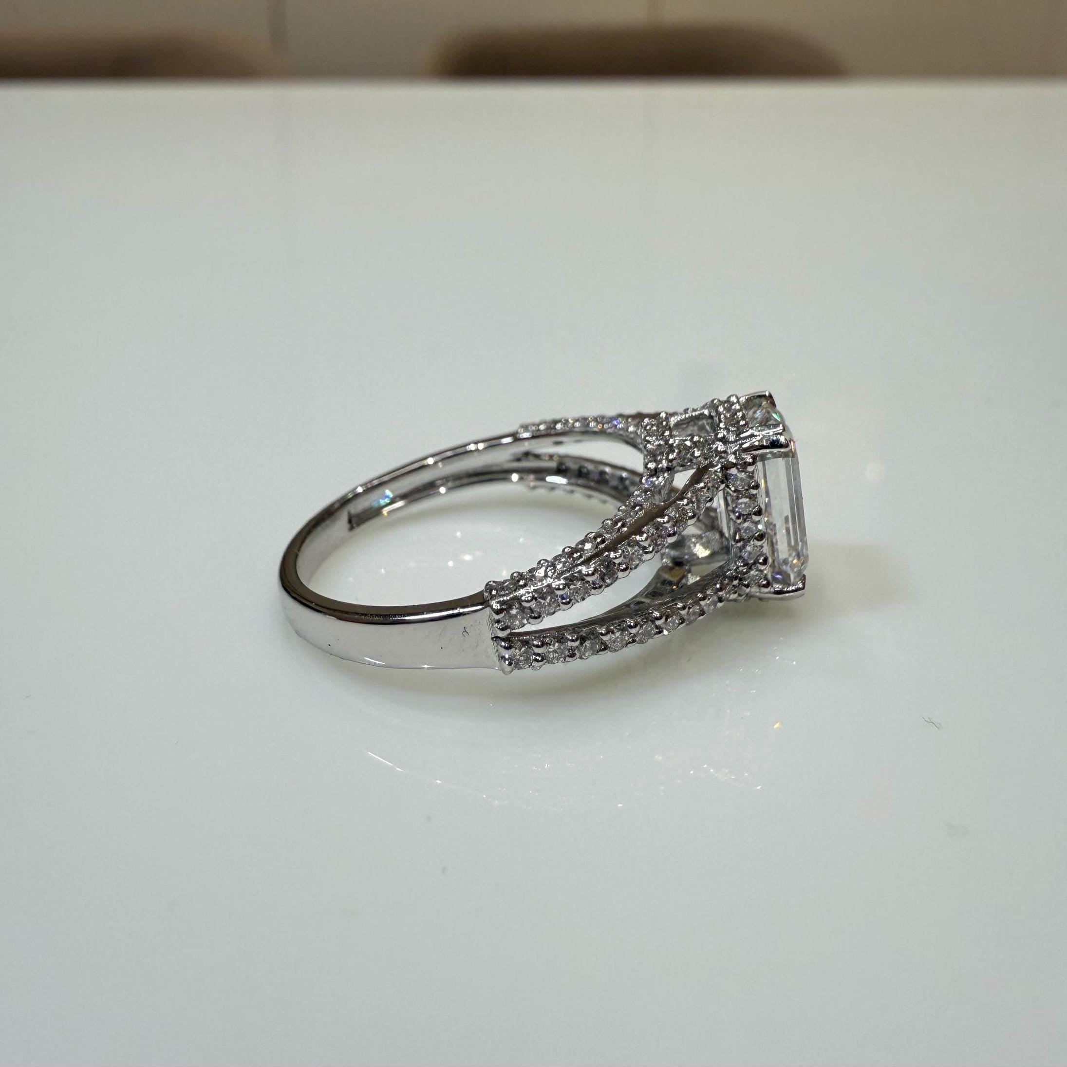 Emerald Cut 2.30ct Lab Grown Diamond Ring | 14K Gold Wedding Jewelry, IGI Certified