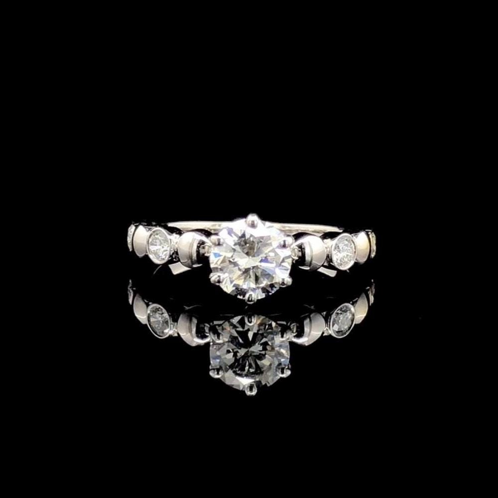 1.20 Ct Lab Grown Diamond Engagement Ring: 14K Gold Solitaire