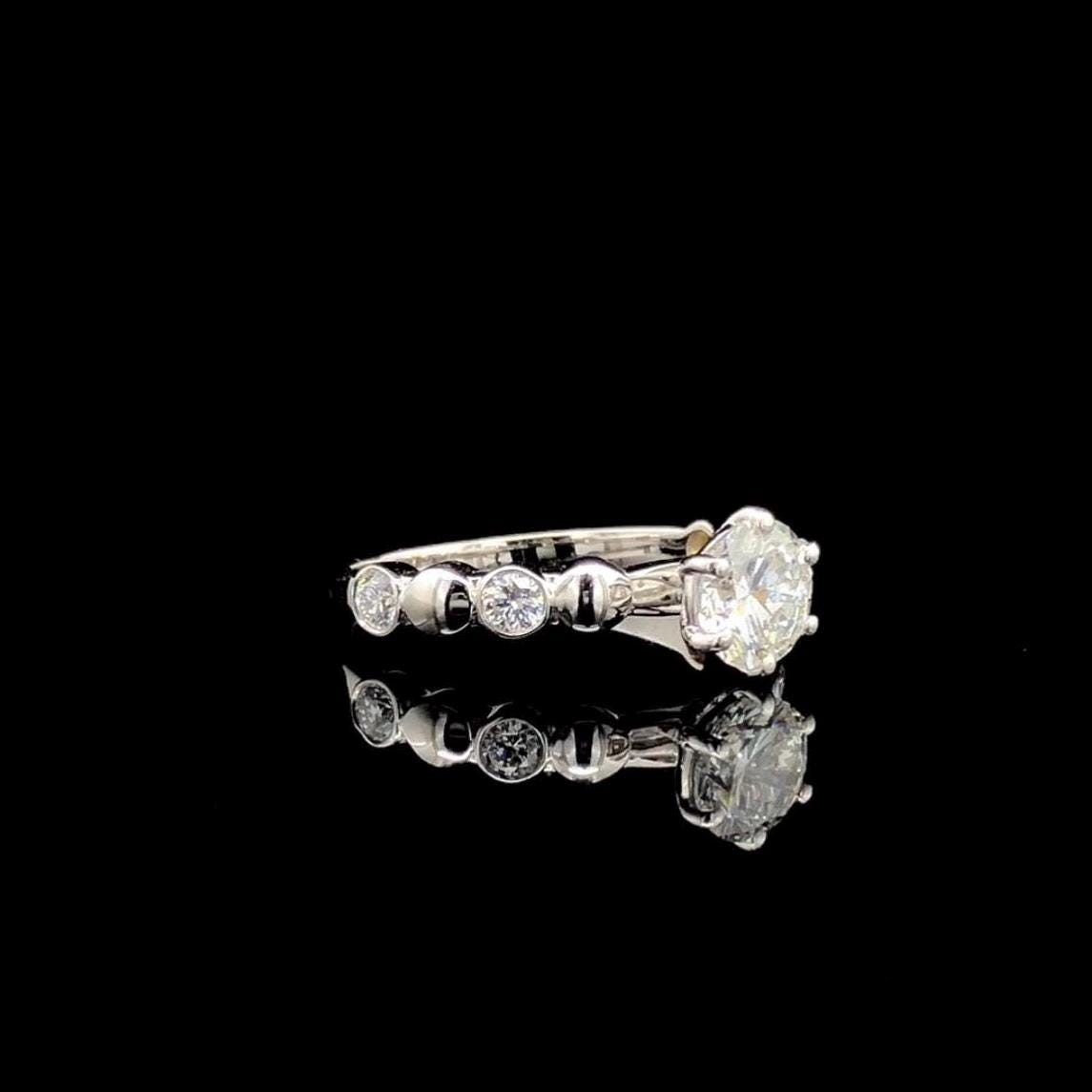 1.20 Ct Lab Grown Diamond Engagement Ring: 14K Gold Solitaire