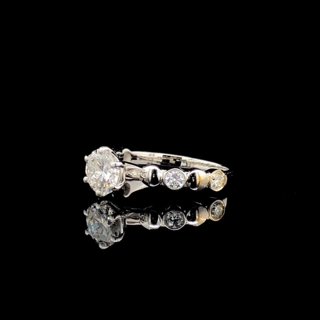 1.20 Ct Lab Grown Diamond Engagement Ring: 14K Gold Solitaire