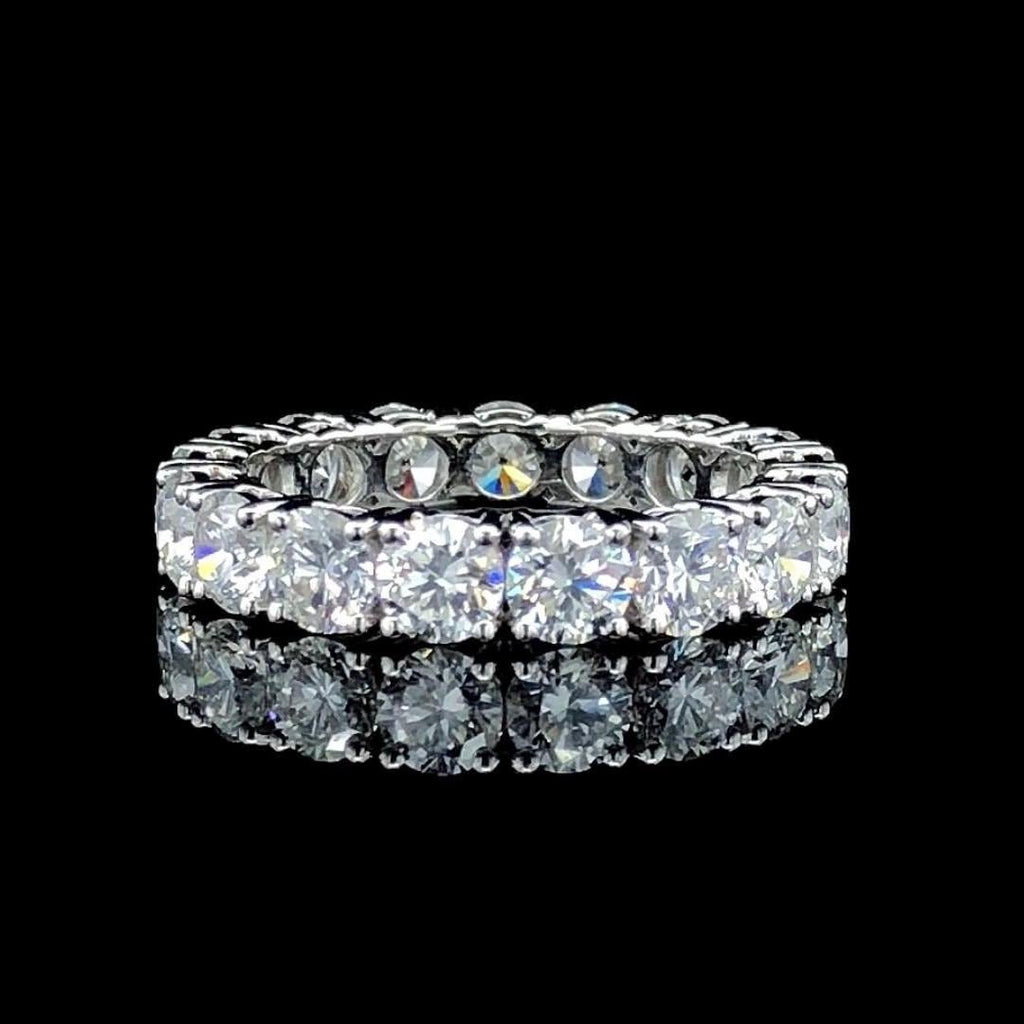 Lab Grown Diamond Wedding Band | 4.50MM Round Brilliant Cut Lab Grown Diamond Band | Eternity Ring | Certified Diamond Ring | Gift for Her