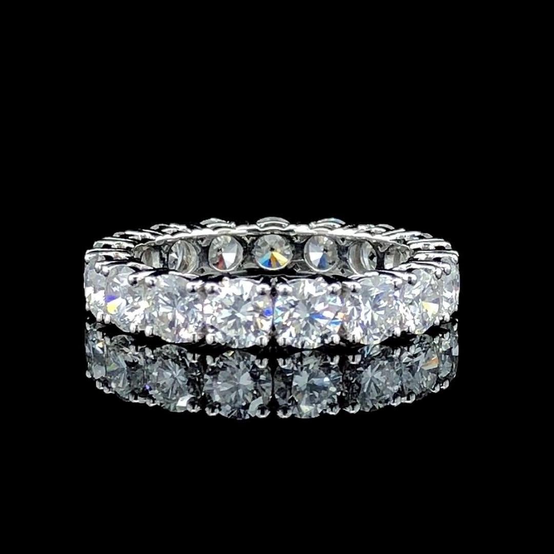 Lab Grown Diamond Wedding Band | 4.50MM Round Brilliant Cut Lab Grown Diamond Band | Eternity Ring | Certified Diamond Ring | Gift for Her