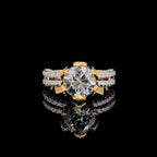 IGI Certified 2.0 CT Lab Grown Diamond Engagement Ring: 14K Gold Hidden Halo