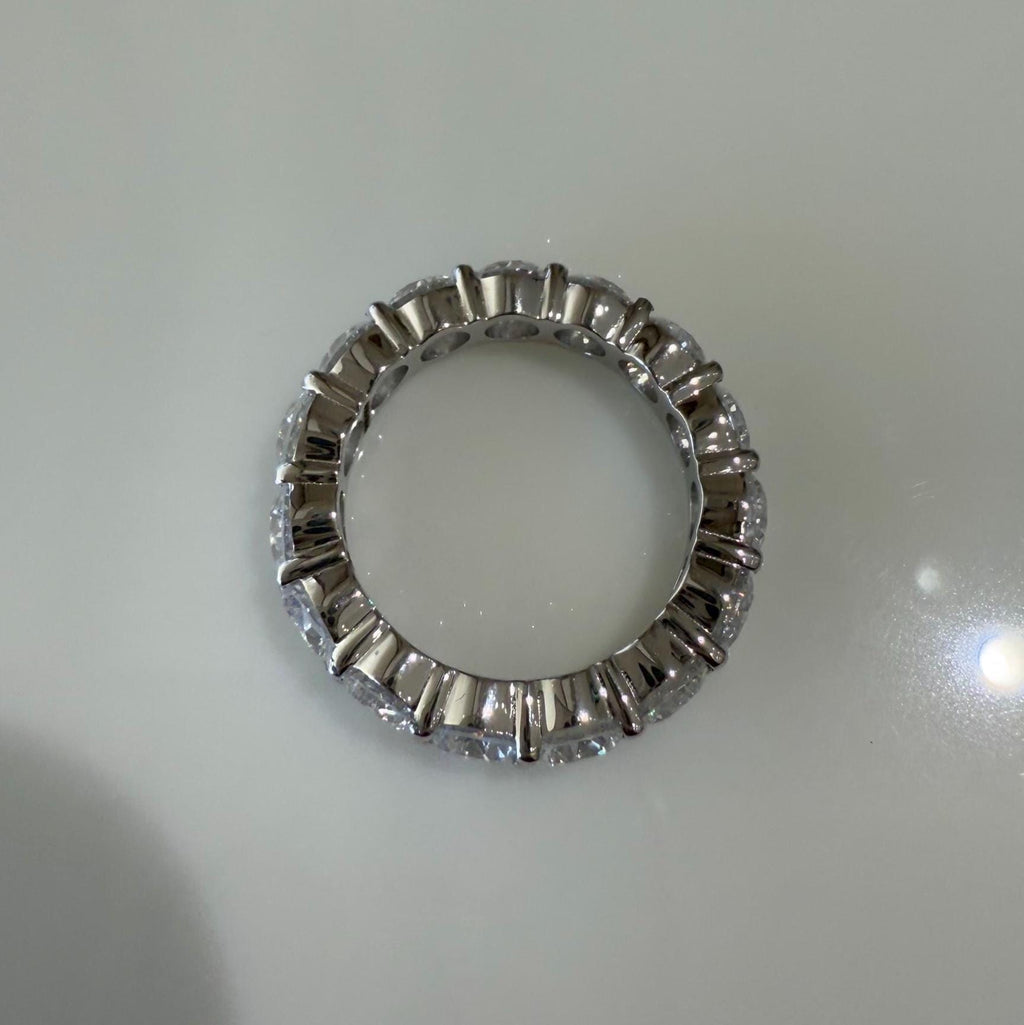 4CT Lab Grown Diamond Eternity Band: Round Cut Wedding Ring