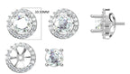 IGI Certified 2.40Ct Lab Grown Diamond Halo Stud Earrings, 14K Gold