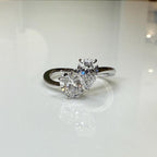 14K Gold Toi et Moi Ring | Pear & Oval Lab Grown Diamond Engagement Ring