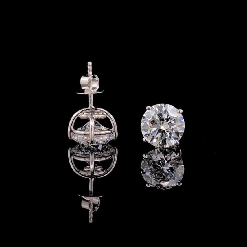 IGI Certified Lab Grown Diamond Stud Earrings | 14K Gold Solitaire