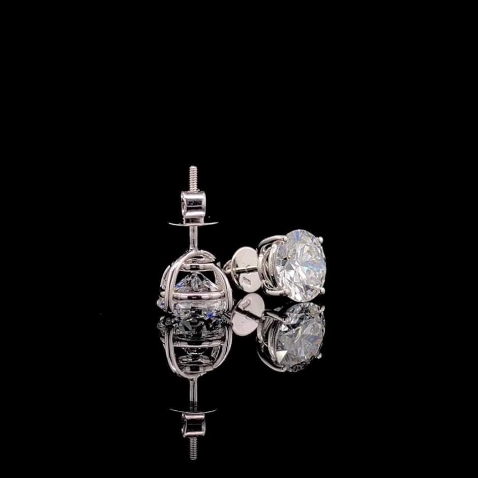 IGI Certified Lab Grown Diamond Stud Earrings | 14K Gold Solitaire