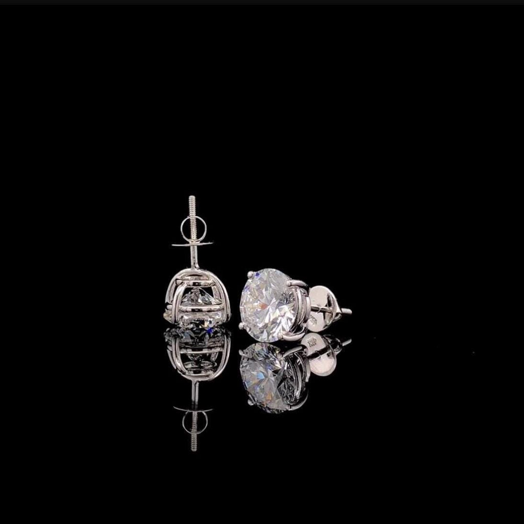 IGI Certified Lab Grown Diamond Stud Earrings | 14K Gold Solitaire