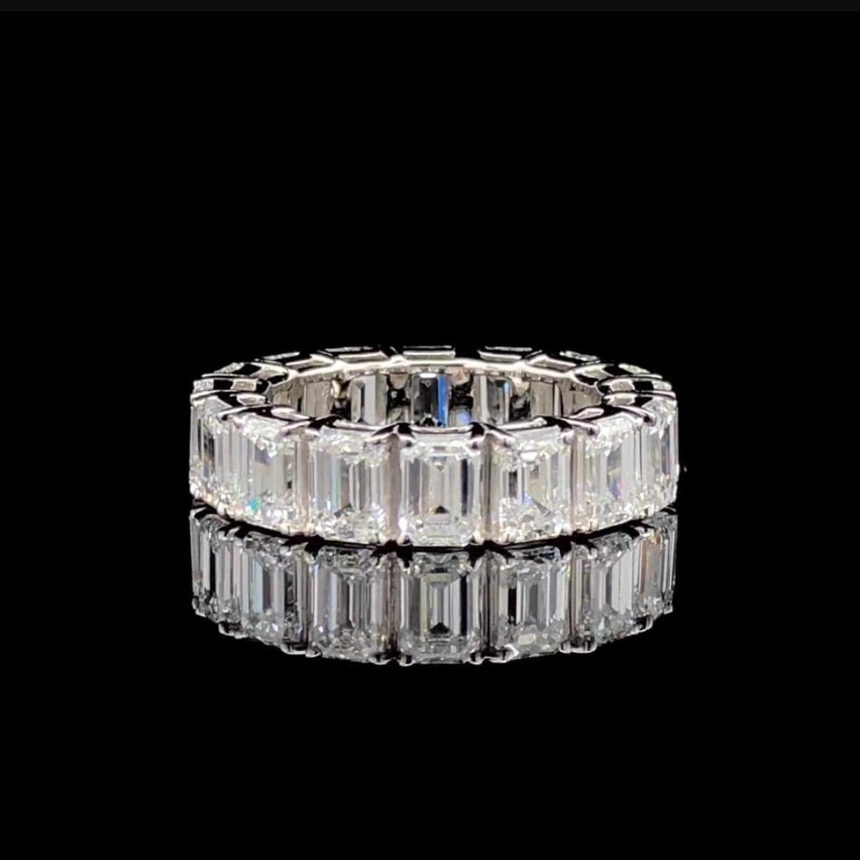 Lab Grown Diamond Eternity Band: 8ct Emerald Cut Wedding Ring