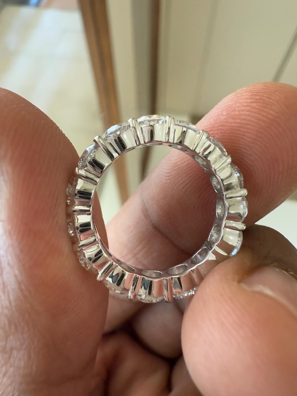 4CT Lab Grown Diamond Eternity Band: Round Cut Wedding Ring