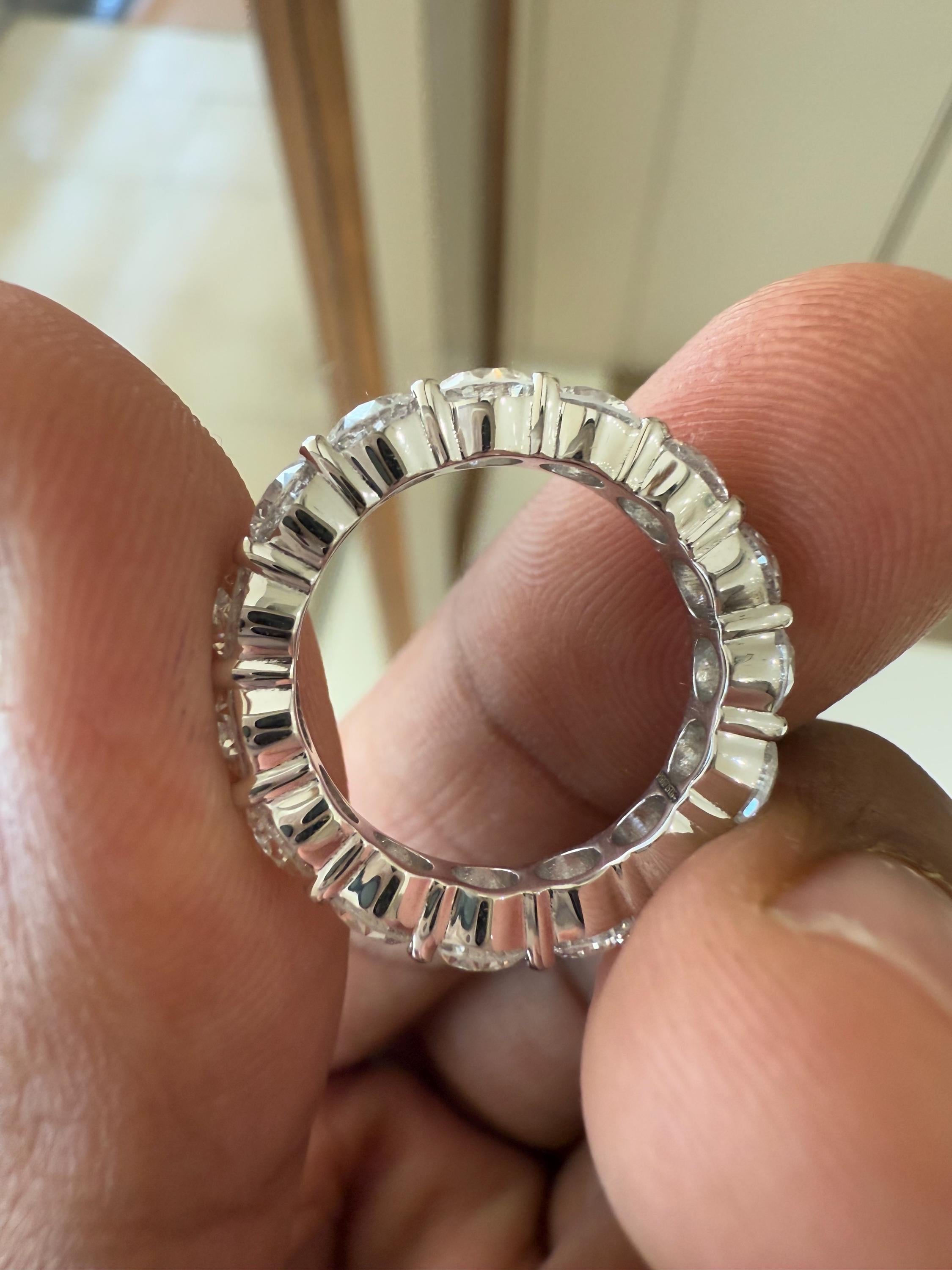 4CT Lab Grown Diamond Eternity Band: Round Cut Wedding Ring